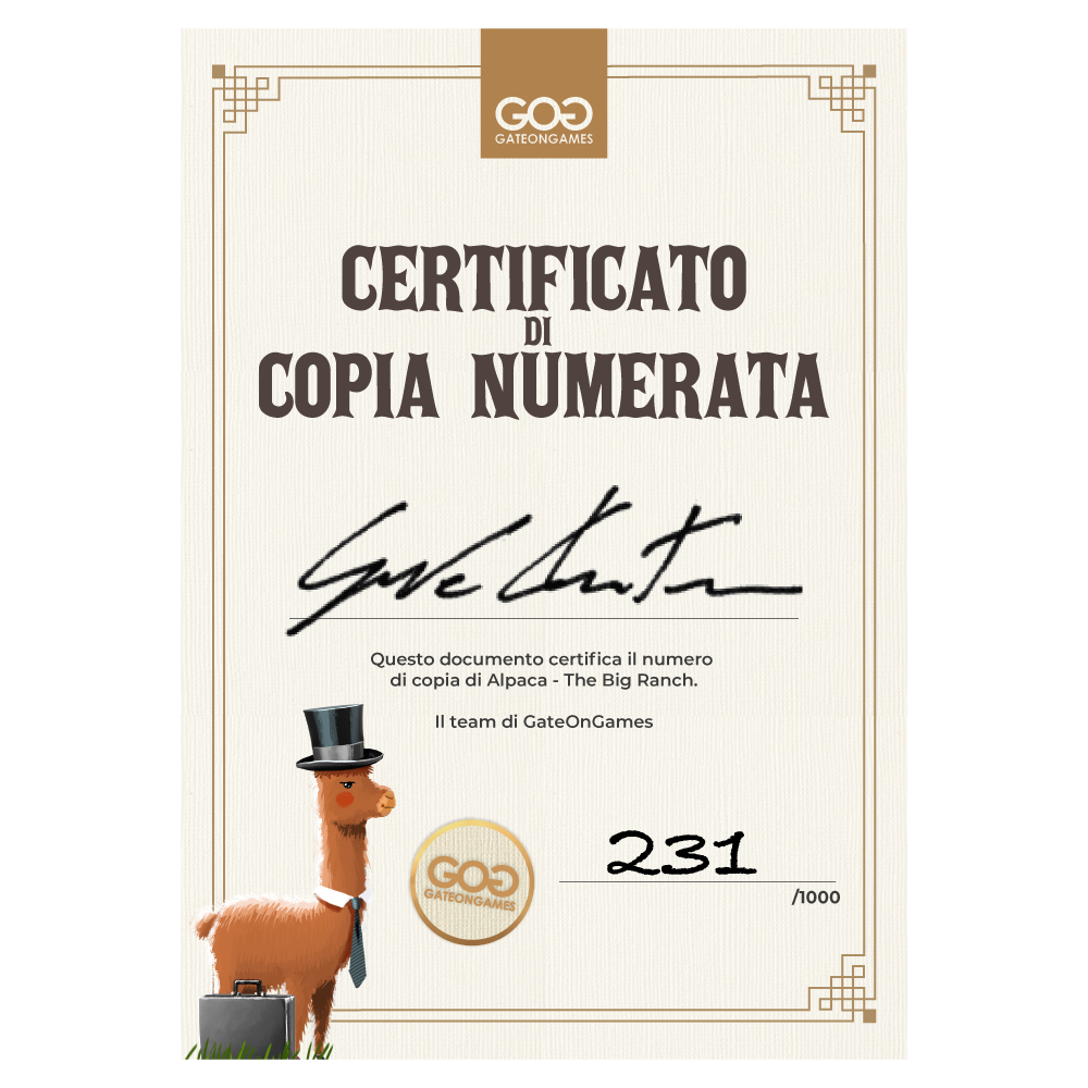 Certificato di autenticità con firma